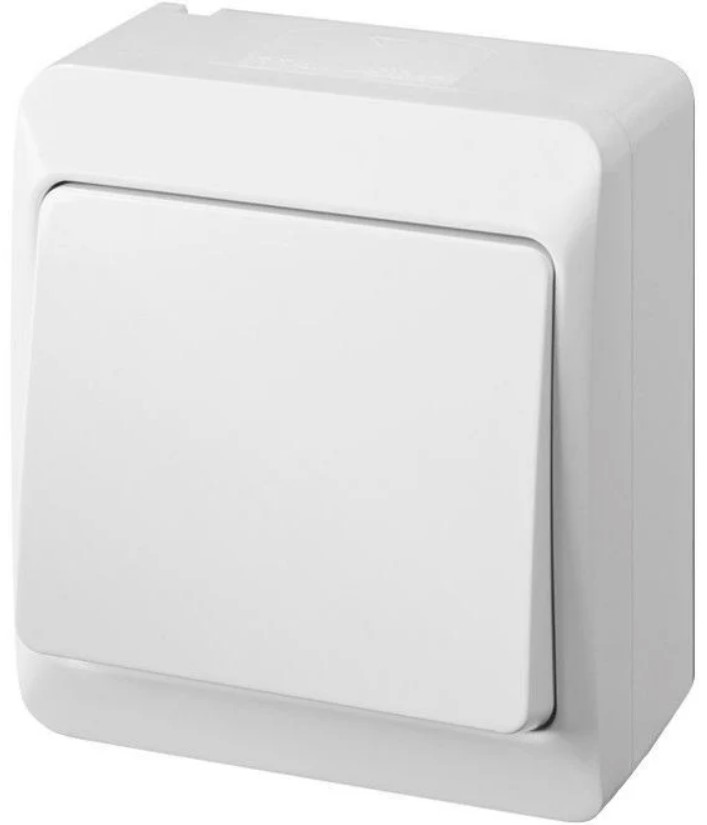 Выключатель кнопка наружный ELEKTRO-PLAST Hermes белый (0337-02)