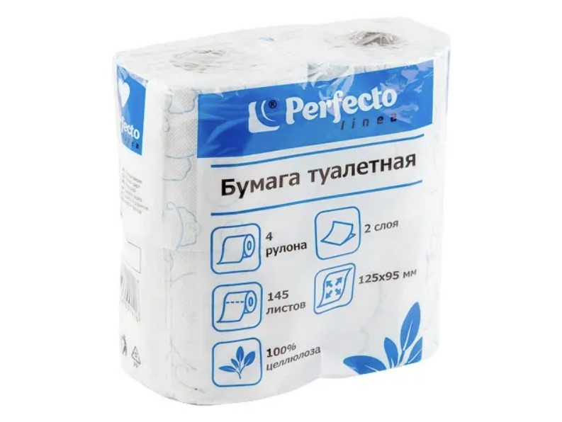 Бумага туалетная, 4 рулона, PERFECTO LINEA