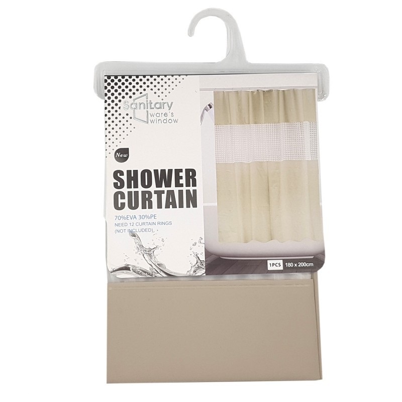 Штора для ванной комнаты 180х200 см DOMINADO бежевая (VN-G)