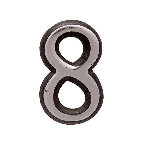 Цифра дверная АЛЛЮР БОЛЬШАЯ пластик хром 8