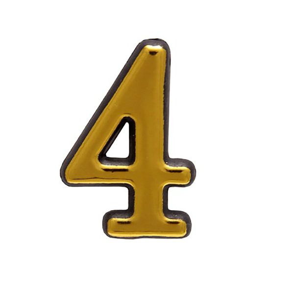 Цифра дверная АЛЛЮР пластик золото 4
