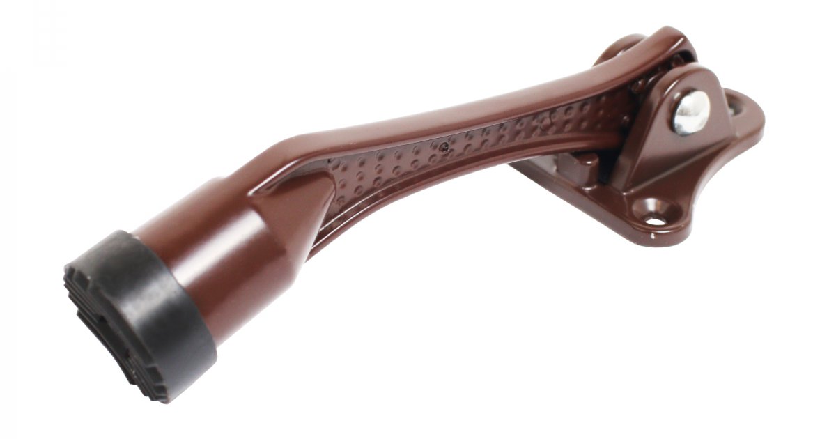 Фиксатор дверной АЛЛЮР КН-130 BROWN коричневый козья ножка БЛИСТЕР