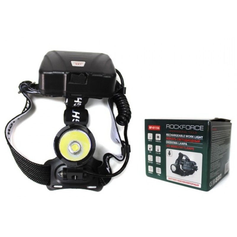 Фонарь светодиодный аккумуляторный налобный (10W LED) 47803 RF-01156