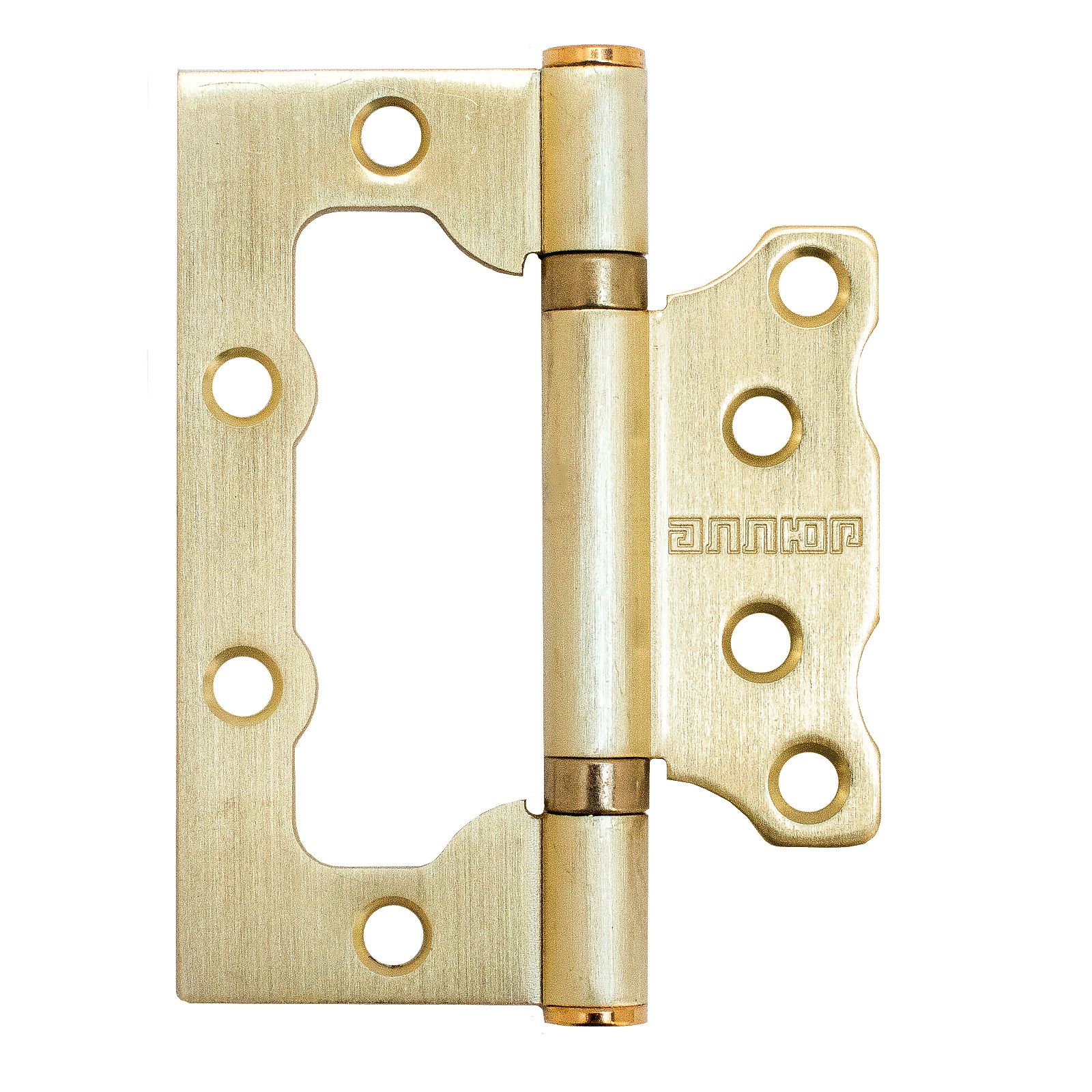 Петля накладная без врезки АЛЛЮР 100х75 2BB SBP БЛИСТЕР 2,5мм мат.латунь 2 шт