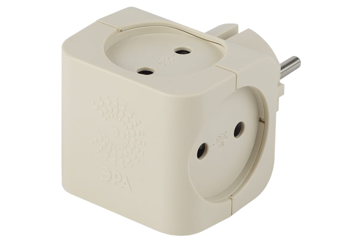 SP-4-I ЭРА Тройник 4гн, без заземл (сл. кость)