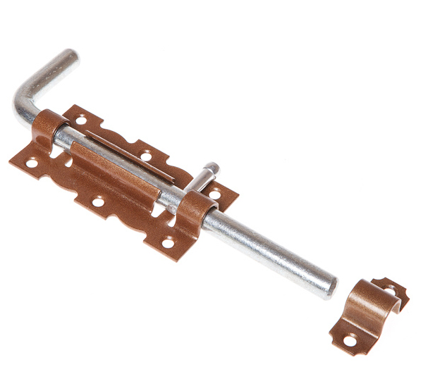 Задвижка дверная 110 мм Г-обр, бронза STARFIX