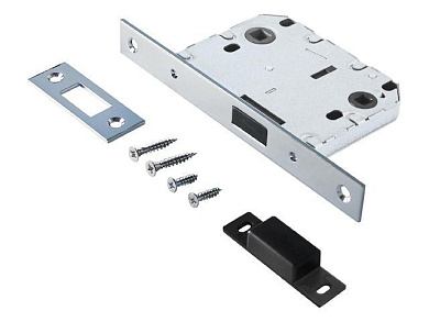 Защелка врезная межкомнатная L7050-MS CP хром магн. под фикс. АЛЛЮР АРТ