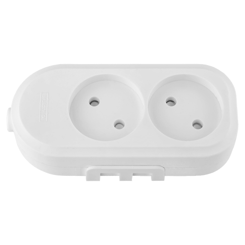 Розетка 2-ая переносная белая, BYLECTRICA