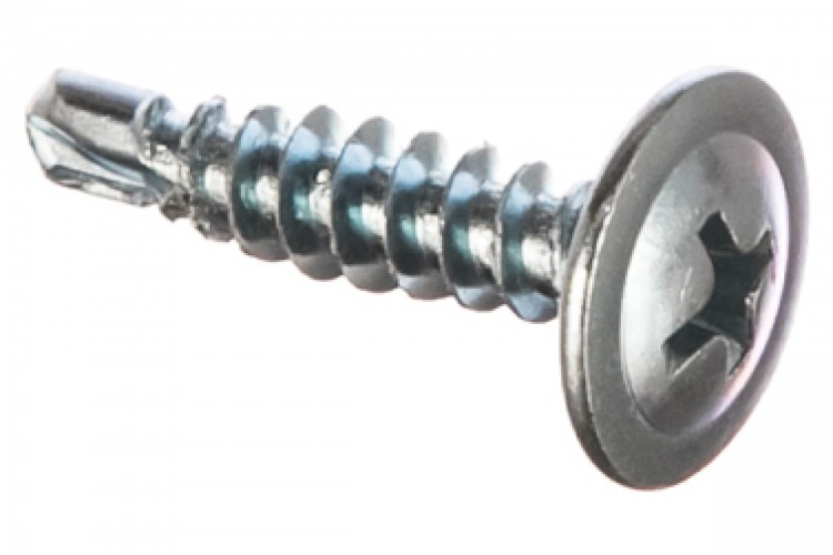 Саморез с прессшайбой, цинк, со сверлом STARFIX