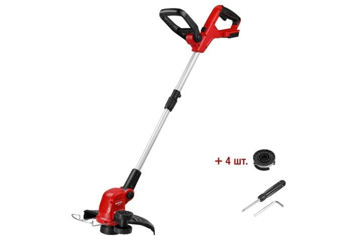 Триммер аккумуляторный WORTEX TB 3018 ALL1 SOLO 18В, шир.скаш.300 мм, полуавт.головка, леска 1.6 мм