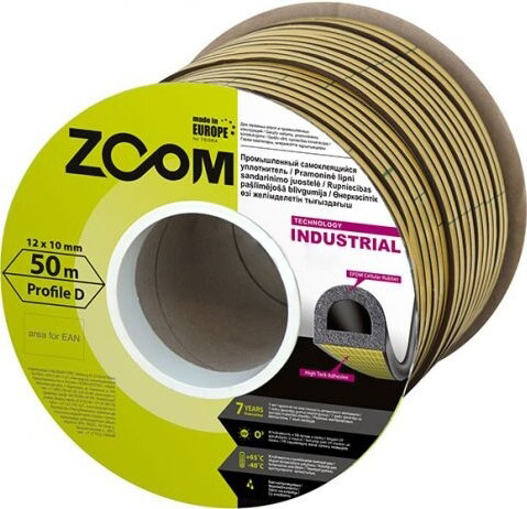 Уплотнитель гаражный D ZOOM белый 25Х2 м