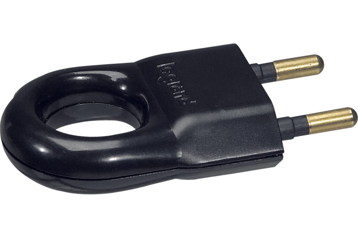 Вилка Legrand 2К 6А черная 50163