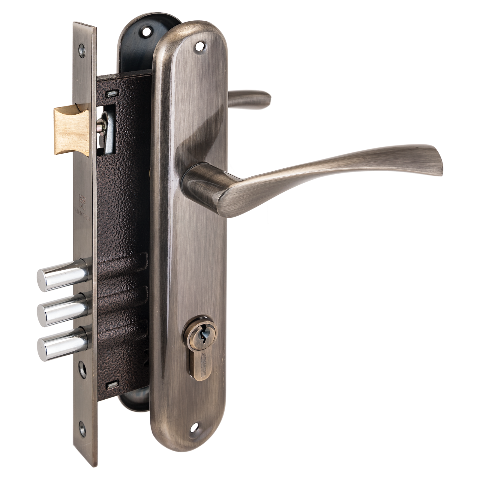 Замок врезной с ручкой АЛЛЮР 0203 AB ст.бронза