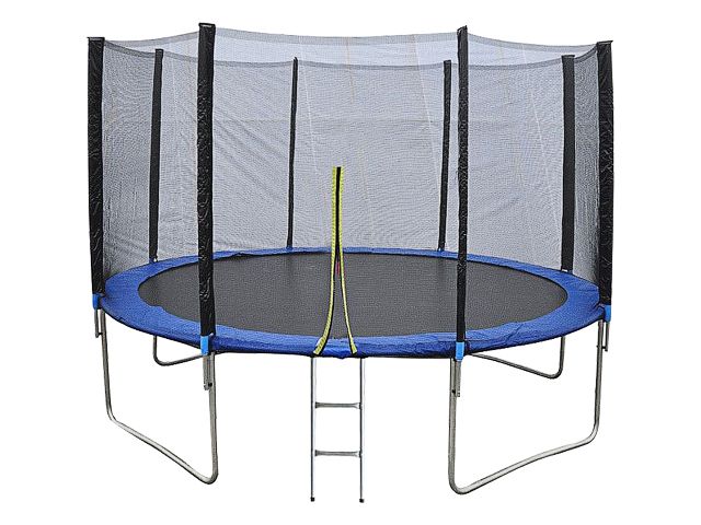 Батут с защитной сеткой и лестницей, 305х74 см