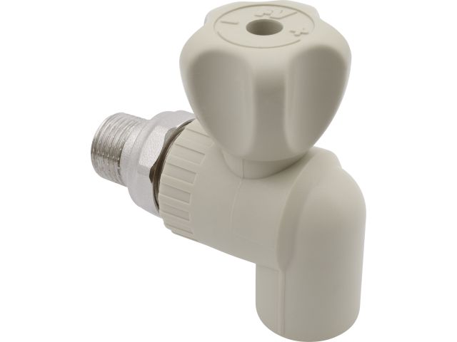 Кран шар. ПП для радиатора угл., сер. FV Plast