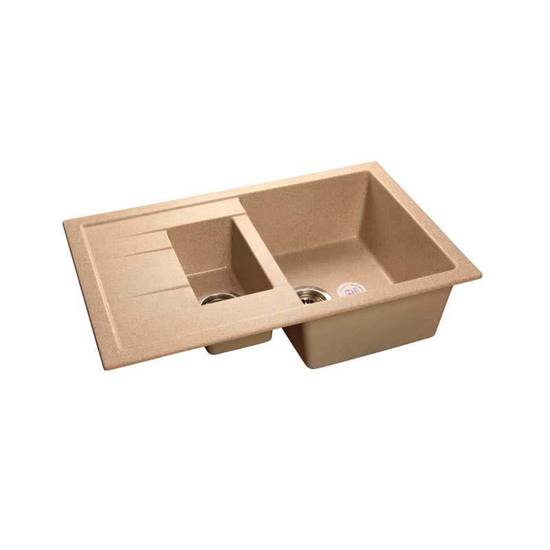 Мойка GRANFEST мрамор GF-Q-775 KL песок, 77,5х50 см с сифоном