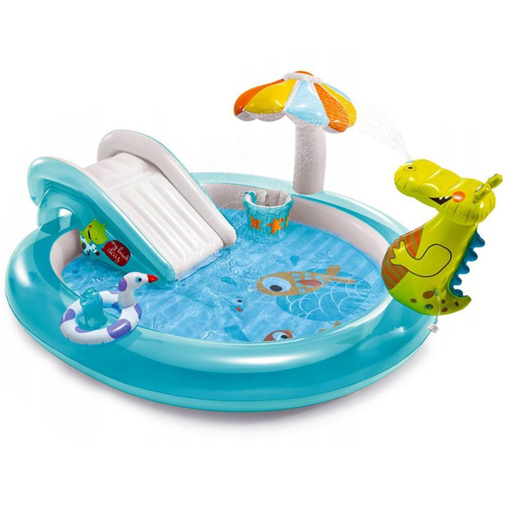 Надувной игровой центр Крокодил, 201х170х84 см, INTEX