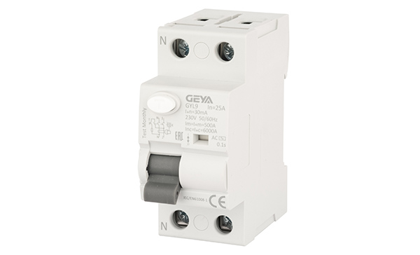 УЗО GYL9-2P-25A-30mA, 2P, 25A, 10 kA, 30mA, тип AC, 2M
