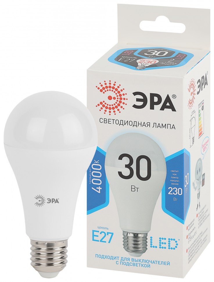 Лампа светодиодная LED A65-30W-840-E27 (диод, груша, 30Вт, нейтр, E27)